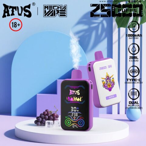 DE022 Wegwerp Vape 25000 Puffs met volledig scherm, oplaadbaar en instelbare luchtstroom ATVS E-sigaret Disposable