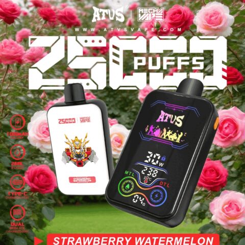 DE022 Wegwerp Vape 25000 Puffs met volledig scherm, oplaadbaar en instelbare luchtstroom ATVS E-sigaret Disposable