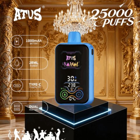 DE022 Wegwerp Vape 25000 Puffs met volledig scherm, oplaadbaar en instelbare luchtstroom ATVS E-sigaret Disposable