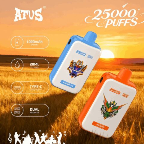 DE022 Wegwerp Vape 25000 Puffs met volledig scherm, oplaadbaar en instelbare luchtstroom ATVS E-sigaret Disposable