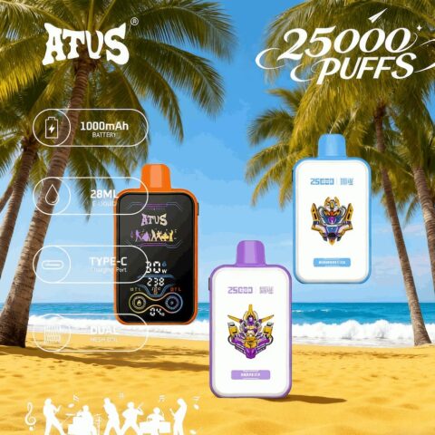 DE022 Wegwerp Vape 25000 Puffs met volledig scherm, oplaadbaar en instelbare luchtstroom ATVS E-sigaret Disposable