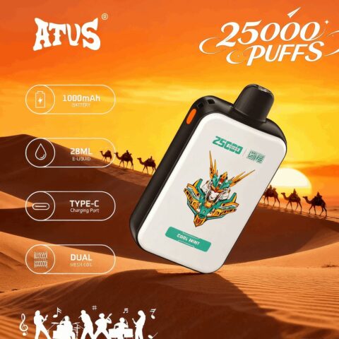 DE022 Wegwerp Vape 25000 Puffs met volledig scherm, oplaadbaar en instelbare luchtstroom ATVS E-sigaret Disposable