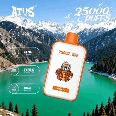 DE022 Wegwerp Vape 25000 Puffs met volledig scherm, oplaadbaar en instelbare luchtstroom ATVS E-sigaret Disposable