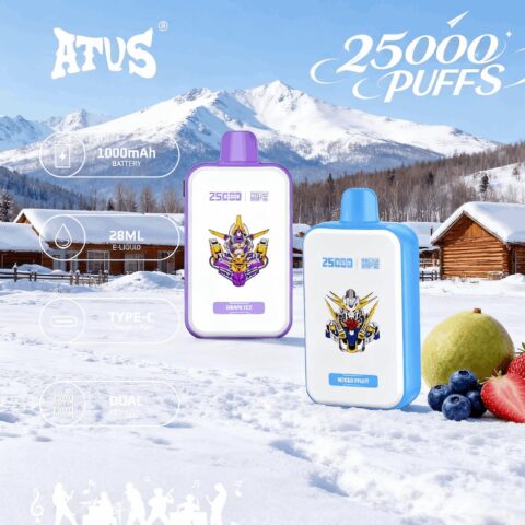 DE022 Wegwerp Vape 25000 Puffs met volledig scherm, oplaadbaar en instelbare luchtstroom ATVS E-sigaret Disposable