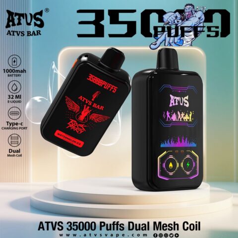 DE022 Wegwerp Vape 35000 Puffs met volledig scherm, oplaadbaar en instelbare luchtstroom ATVS E-sigaret Disposable