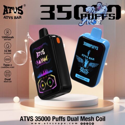 DE022 Wegwerp Vape 35000 Puffs met volledig scherm, oplaadbaar en instelbare luchtstroom ATVS E-sigaret Disposable