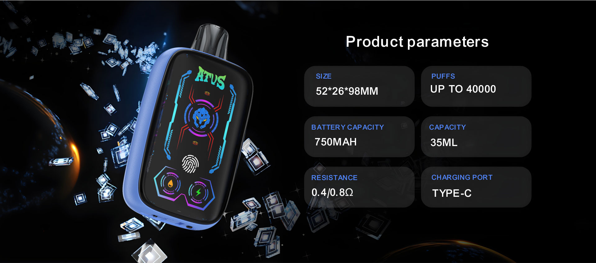 DE023 Wegwerp Vape 40000 Puffs met volledig scherm oplaadbaar en instelbare luchtstroom