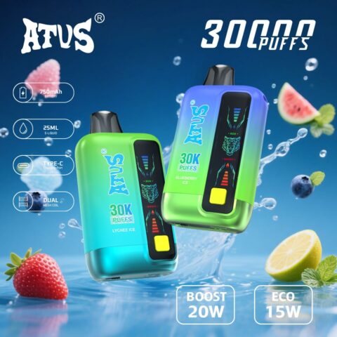 DE026 30000 Puffs Disposable Vape met LED scherm en instelbare luchtstroom ATVS Vape