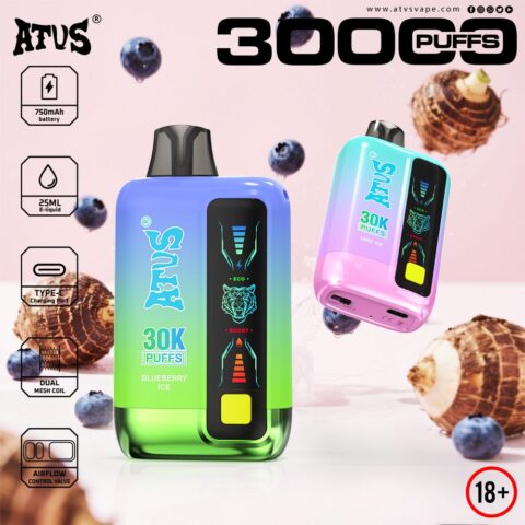 DE026 30000 Puffs Disposable Vape met LED scherm en instelbare luchtstroom ATVS Vape