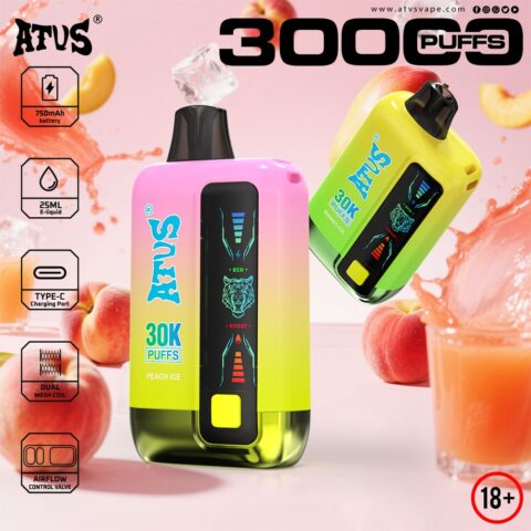 DE026 30000 Puffs Disposable Vape met LED scherm en instelbare luchtstroom ATVS Vape