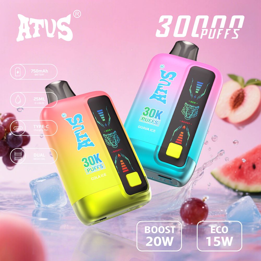 DE026 30000 Puffs Disposable Vape met LED scherm en instelbare luchtstroom ATVS Vape