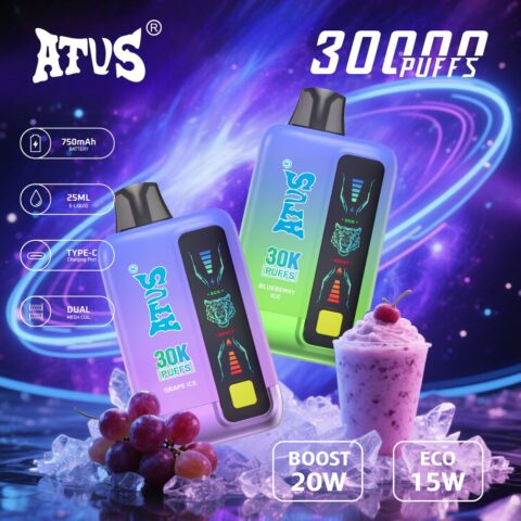 DE026 30000 Puffs Disposable Vape met LED scherm en instelbare luchtstroom ATVS Vape