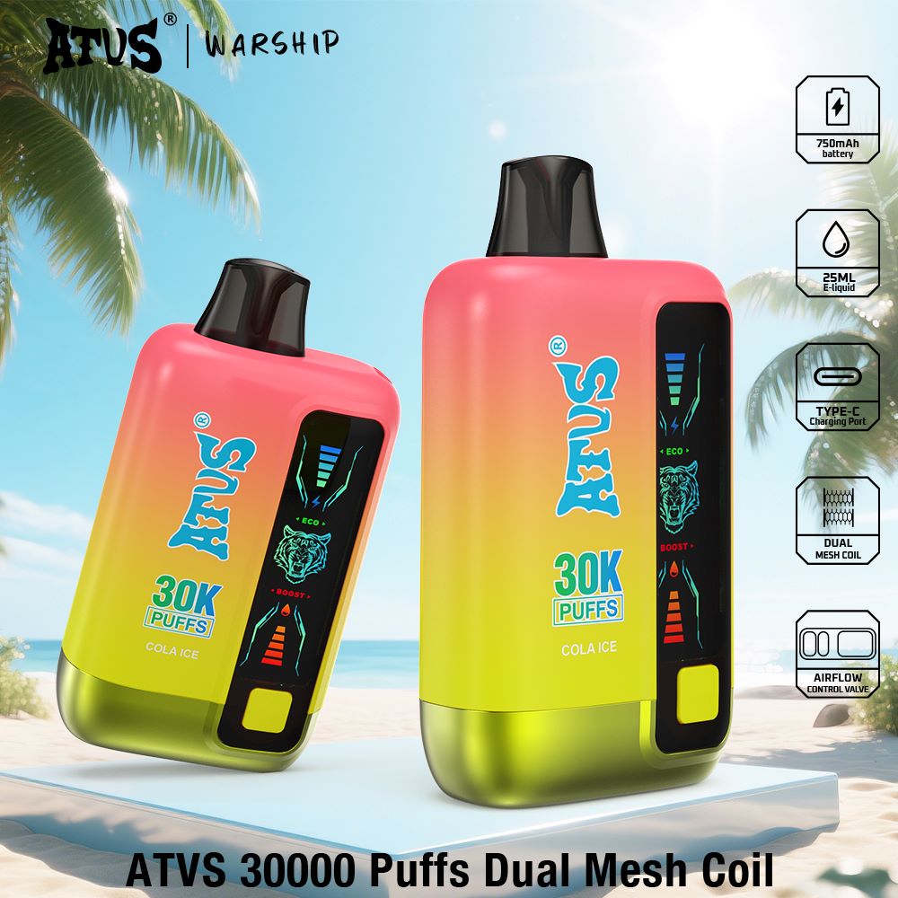 DE026 30000 Puffs Disposable Vape met LED scherm en instelbare luchtstroom ATVS Vape