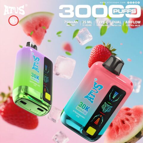 DE026 30000 Puffs Disposable Vape met LED scherm en instelbare luchtstroom ATVS Vape