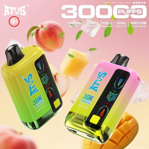 DE026 30000 Puffs Disposable Vape met LED scherm en instelbare luchtstroom ATVS Vape