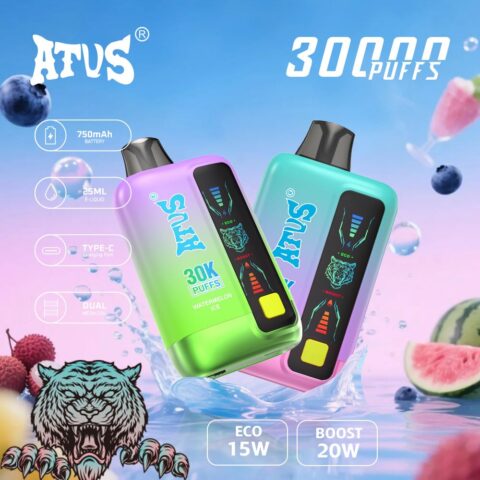 DE026 30000 Puffs Disposable Vape met LED scherm en instelbare luchtstroom ATVS Vape