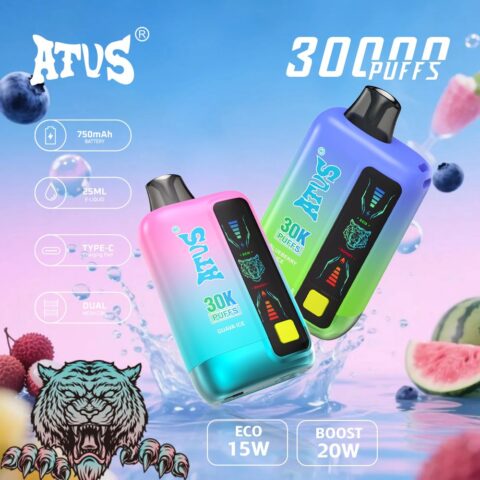 DE026 30000 Puffs Disposable Vape met LED scherm en instelbare luchtstroom ATVS Vape