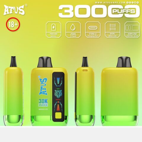 DE026 30000 Puffs Disposable Vape met LED scherm en instelbare luchtstroom ATVS Vape