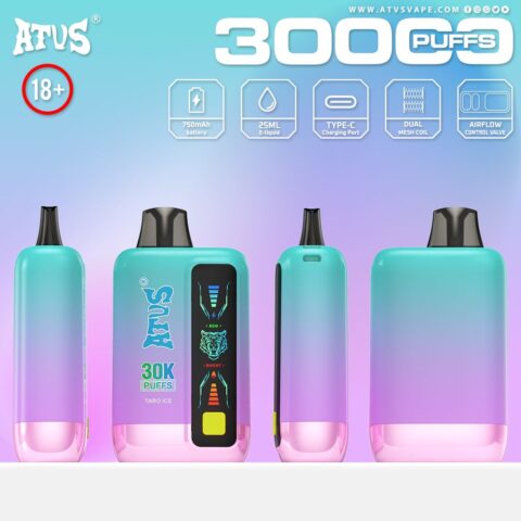 DE026 30000 Puffs Disposable Vape met LED scherm en instelbare luchtstroom ATVS Vape