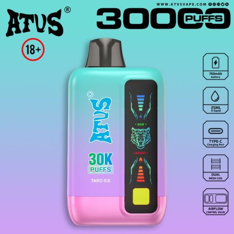 DE026 30000 Puffs Disposable Vape met LED scherm en instelbare luchtstroom ATVS Vape