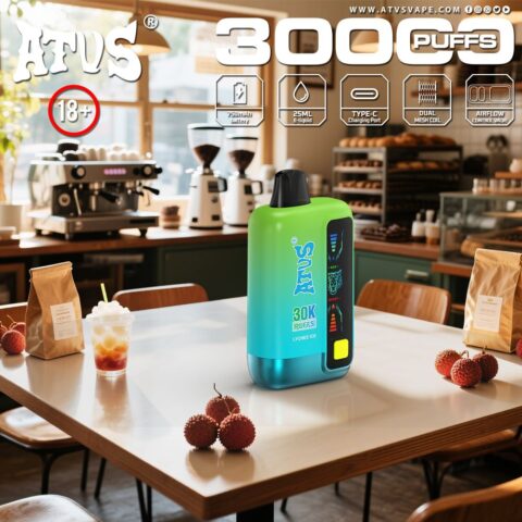 DE026 30000 Puffs Disposable Vape met LED scherm en instelbare luchtstroom ATVS Vape