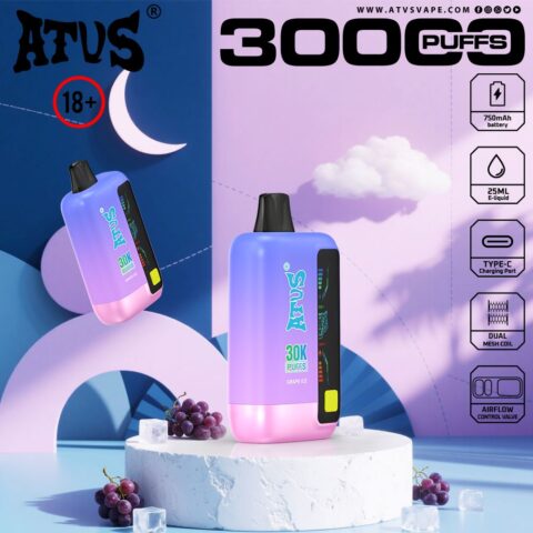 DE026 30000 Puffs Disposable Vape met LED scherm en instelbare luchtstroom ATVS Vape