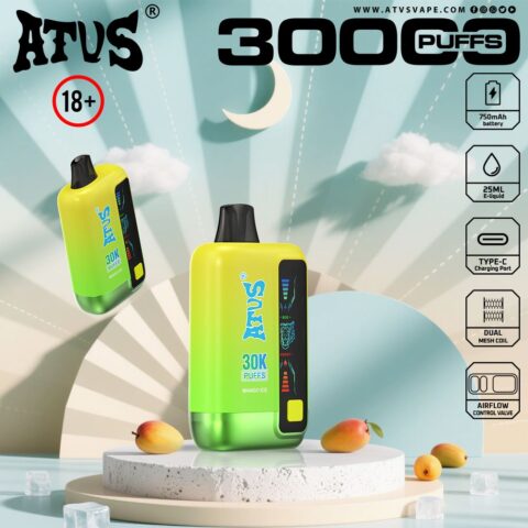 DE026 30000 Puffs Disposable Vape met LED scherm en instelbare luchtstroom ATVS Vape