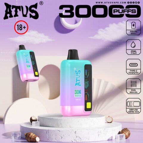 DE026 30000 Puffs Disposable Vape met LED scherm en instelbare luchtstroom ATVS Vape