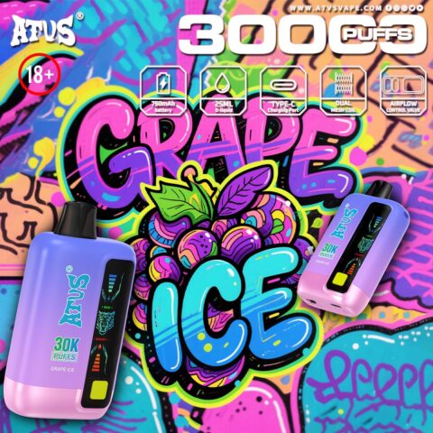 DE026 30000 Puffs Disposable Vape met LED scherm en instelbare luchtstroom ATVS Vape