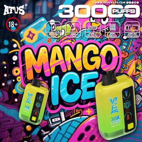 DE026 30000 Puffs Disposable Vape met LED scherm en instelbare luchtstroom ATVS Vape