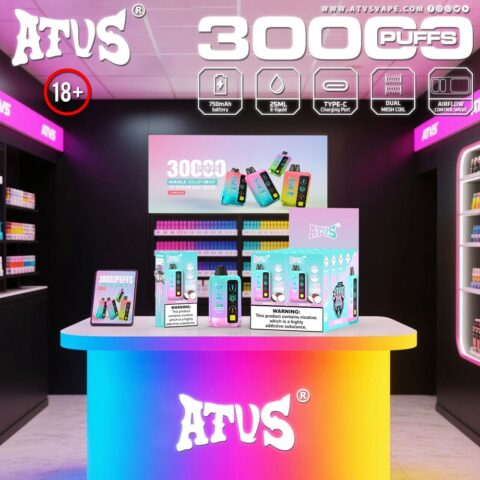 DE026 30000 Puffs Disposable Vape met LED scherm en instelbare luchtstroom ATVS Vape