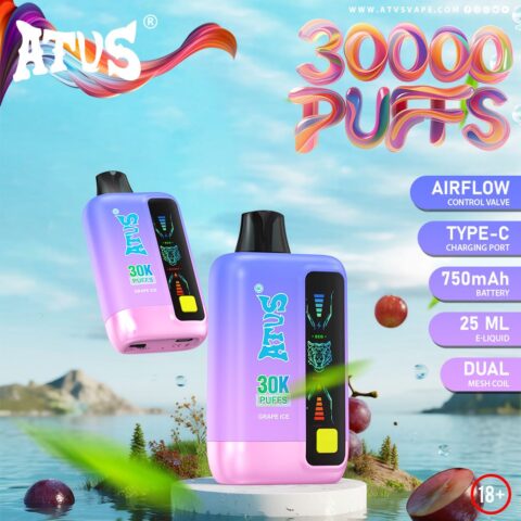 DE026 30000 Puffs Disposable Vape met LED scherm en instelbare luchtstroom ATVS Vape