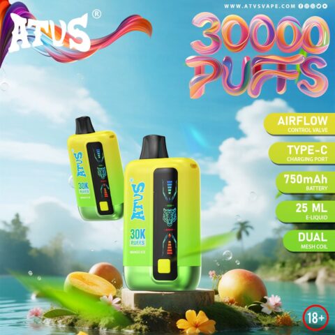 DE026 30000 Puffs Disposable Vape met LED scherm en instelbare luchtstroom ATVS Vape