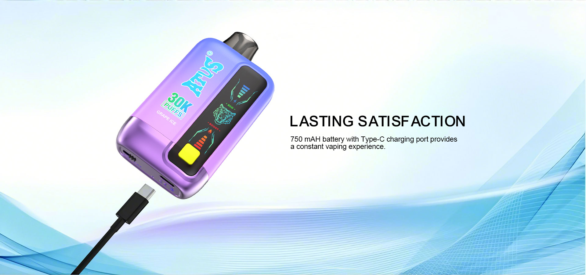 DE026 30000 Puffs Disposable Vape met LED scherm en instelbare luchtstroom