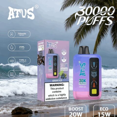 DE026 30000 Puffs Disposable Vape met LED scherm en instelbare luchtstroom ATVS Vape