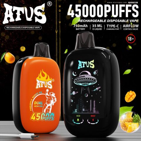 DE027 Wegwerp Vape 45000 Puffs met volledig scherm oplaadbaar en instelbare luchtstroom