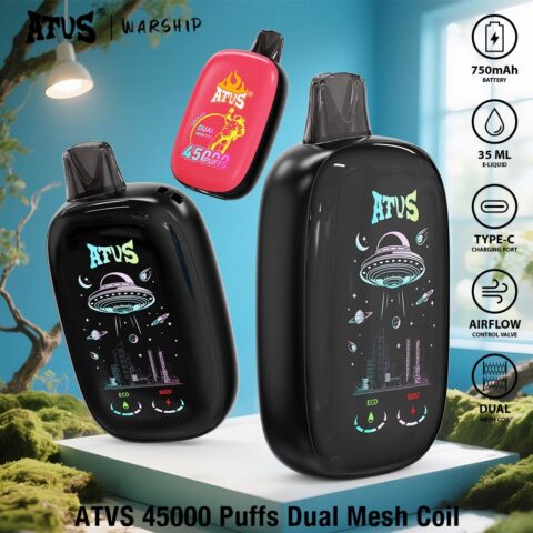 DE027 Wegwerp Vape 45000 Puffs met volledig scherm oplaadbaar en instelbare luchtstroom