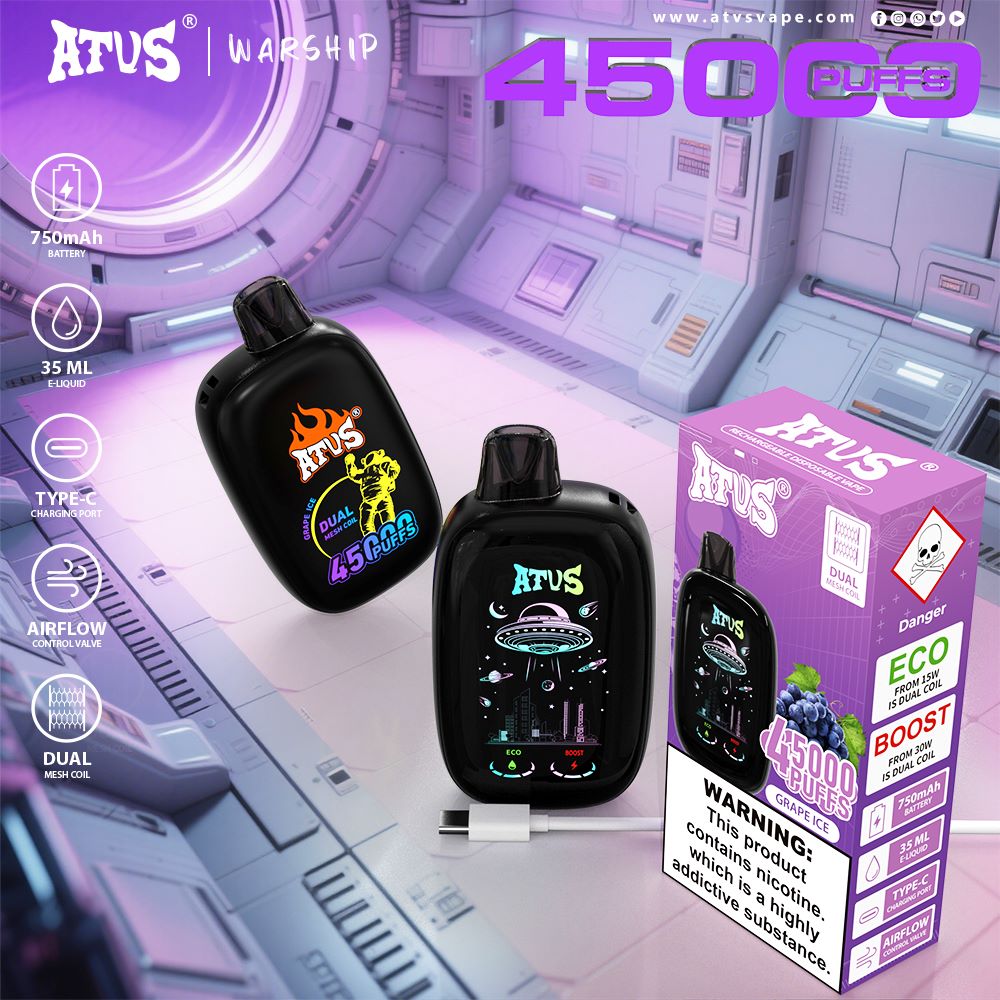 DE027 Wegwerp Vape 45000 Puffs met volledig scherm oplaadbaar en instelbare luchtstroom