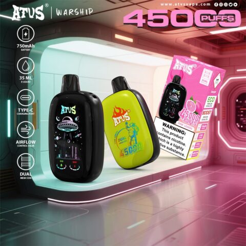 DE027 Wegwerp Vape 45000 Puffs met volledig scherm oplaadbaar en instelbare luchtstroom