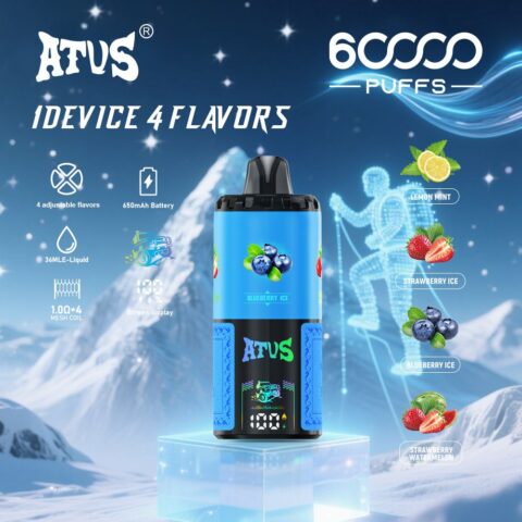 DE030 Wegwerp Vape 60000 Puffs Disposable Vape met LED scherm en instelbare luchtstroom oplaadbaar ATVS Vape