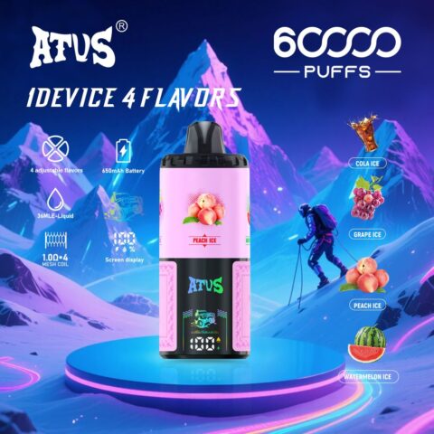 DE030 Wegwerp Vape 60000 Puffs Disposable Vape met LED scherm en instelbare luchtstroom oplaadbaar ATVS Vape