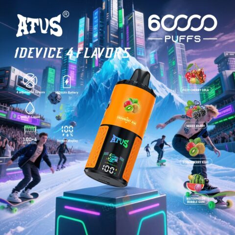 DE030 Wegwerp Vape 60000 Puffs Disposable Vape met LED scherm en instelbare luchtstroom oplaadbaar ATVS Vape