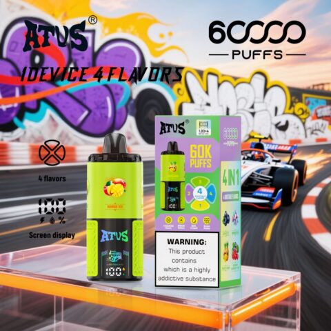 DE030 Wegwerp Vape 60000 Puffs Disposable Vape met LED scherm en instelbare luchtstroom oplaadbaar ATVS Vape