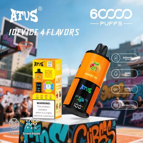 DE030 Wegwerp Vape 60000 Puffs Disposable Vape met LED scherm en instelbare luchtstroom oplaadbaar ATVS Vape