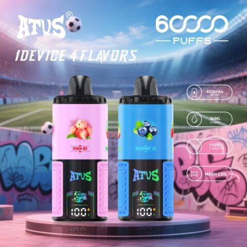 DE030 Wegwerp Vape 60000 Puffs Disposable Vape met LED scherm en instelbare luchtstroom oplaadbaar ATVS Vape