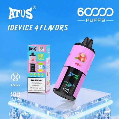 DE030 Wegwerp Vape 60000 Puffs Disposable Vape met LED scherm en instelbare luchtstroom oplaadbaar ATVS Vape