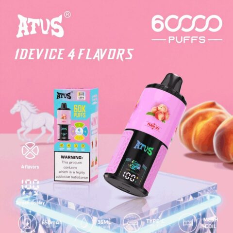 DE030 Wegwerp Vape 60000 Puffs Disposable Vape met LED scherm en instelbare luchtstroom oplaadbaar ATVS Vape