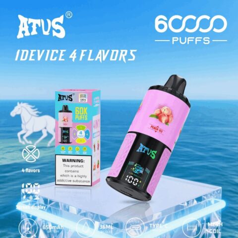 DE030 Wegwerp Vape 60000 Puffs Disposable Vape met LED scherm en instelbare luchtstroom oplaadbaar ATVS Vape