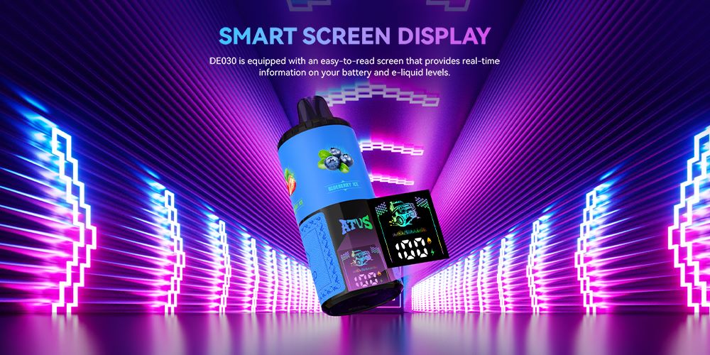 DE030 Wegwerp Vape 60000 Puffs Disposable Vape met LED scherm en instelbare luchtstroom oplaadbaar ATVS Vape