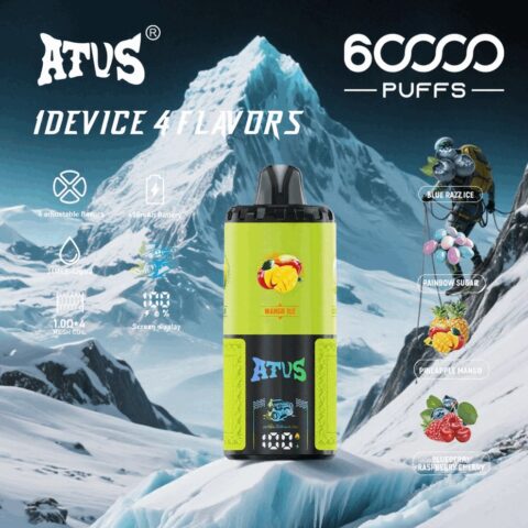 DE030 Wegwerp Vape 60000 Puffs Disposable Vape met LED scherm en instelbare luchtstroom oplaadbaar ATVS Vape